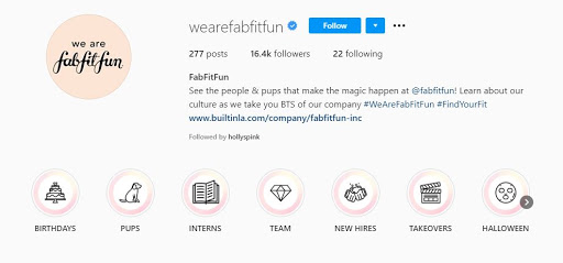FabFitFun's HR Instagram account