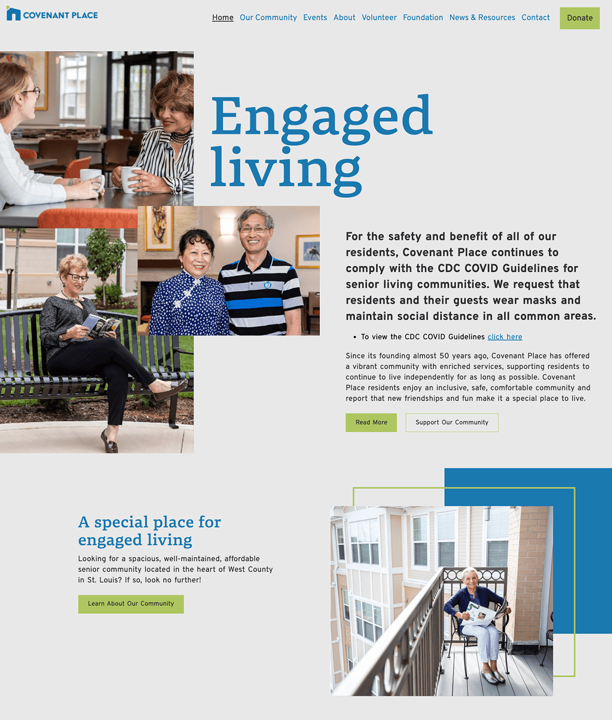 Nonprofit web design example from Covenant Place