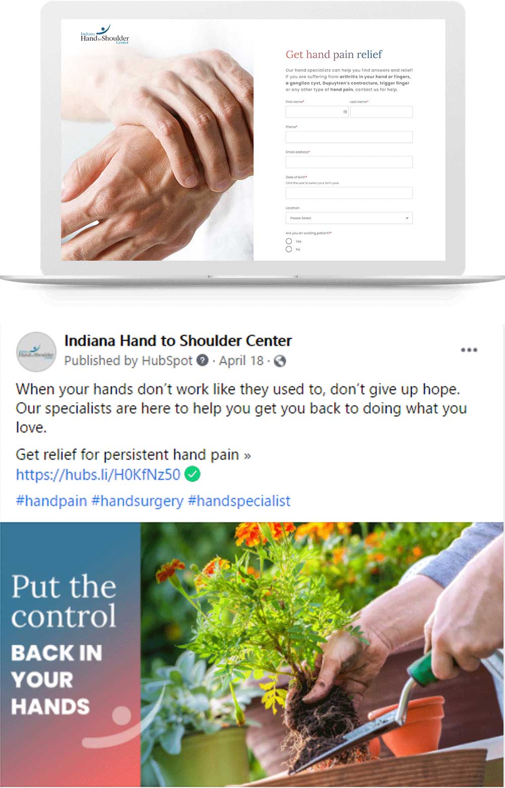Indiana Hand to Shoulder Center Marketing Service Line Campaign Award Winner