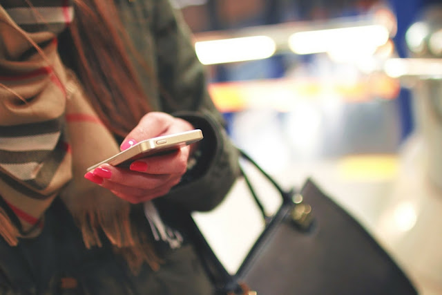 Woman checking phone