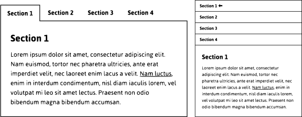 Example of a tab and accordion implementation from Inclusive Components