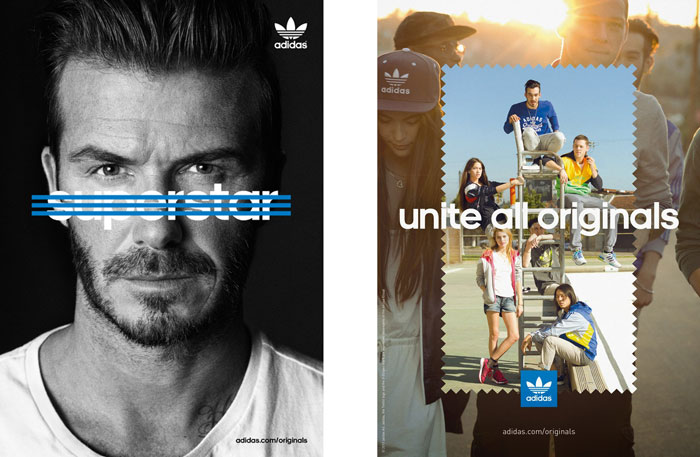 Two examples of ads from Adidas’ Adidas Originals campaign