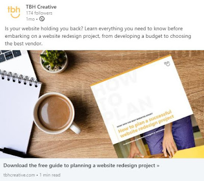 Example of one of TBH Creative's social media offers for a downloadable guide