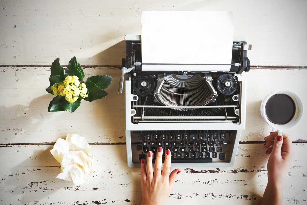 Writer at desk