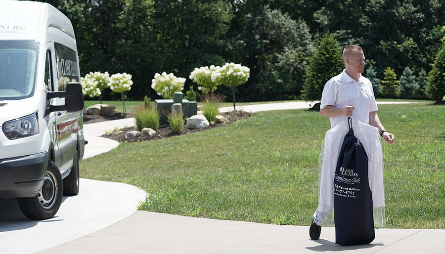 Classic Cleaners’ photoshoot planning included staging their clothes delivery vans