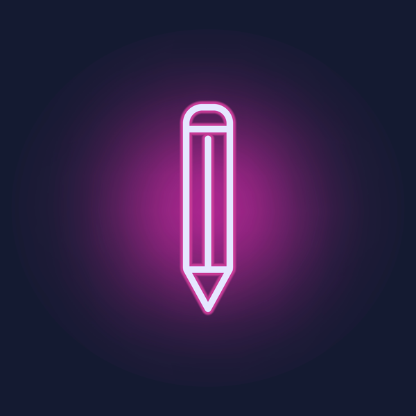 neon pencil icon