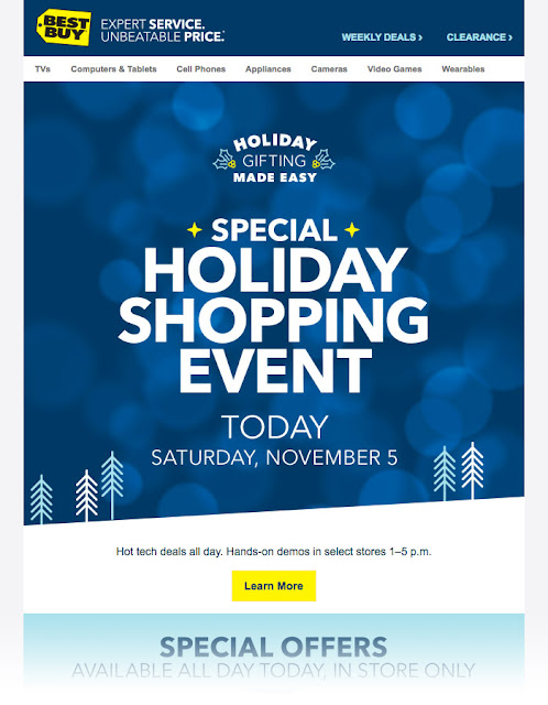 Best Buy holiday email campaign