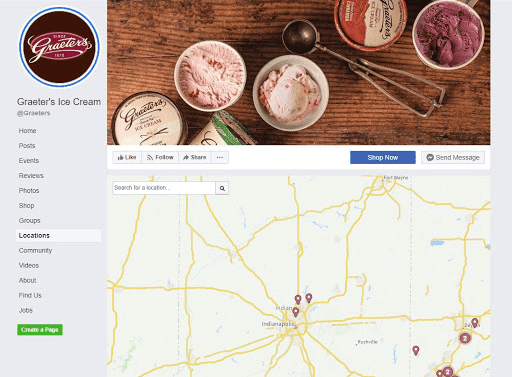 Graeters ice cream locations on Facebook