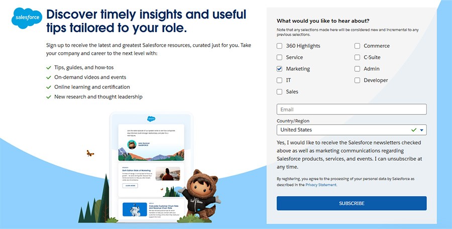 Salesforce email form