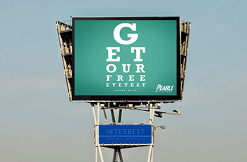 Example of Pearle Vision’s healthcare guerrilla marketing billboard