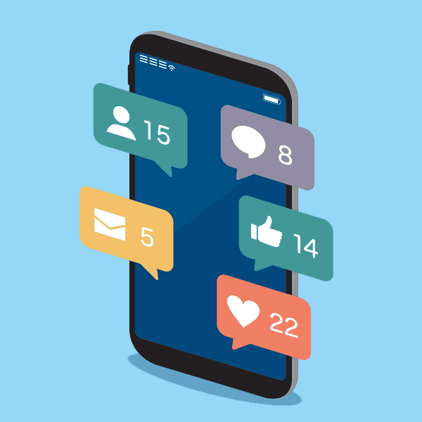 social media notifications on device