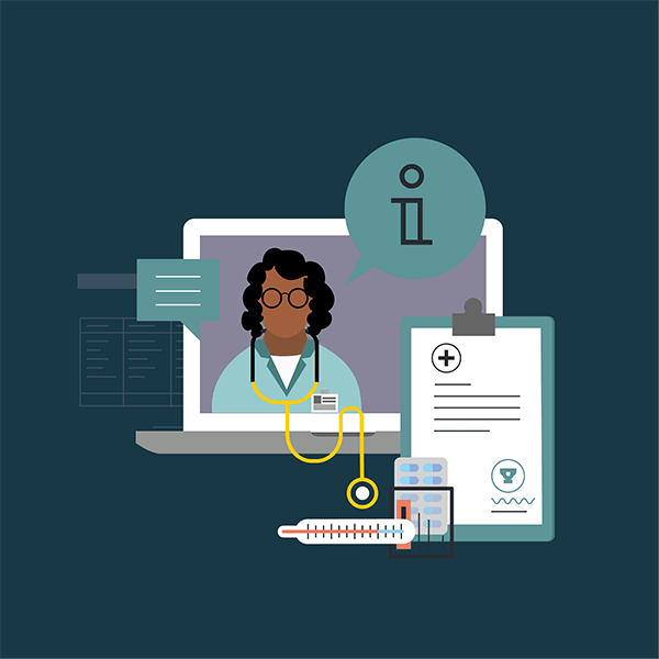 Illustration showing healthcare website design