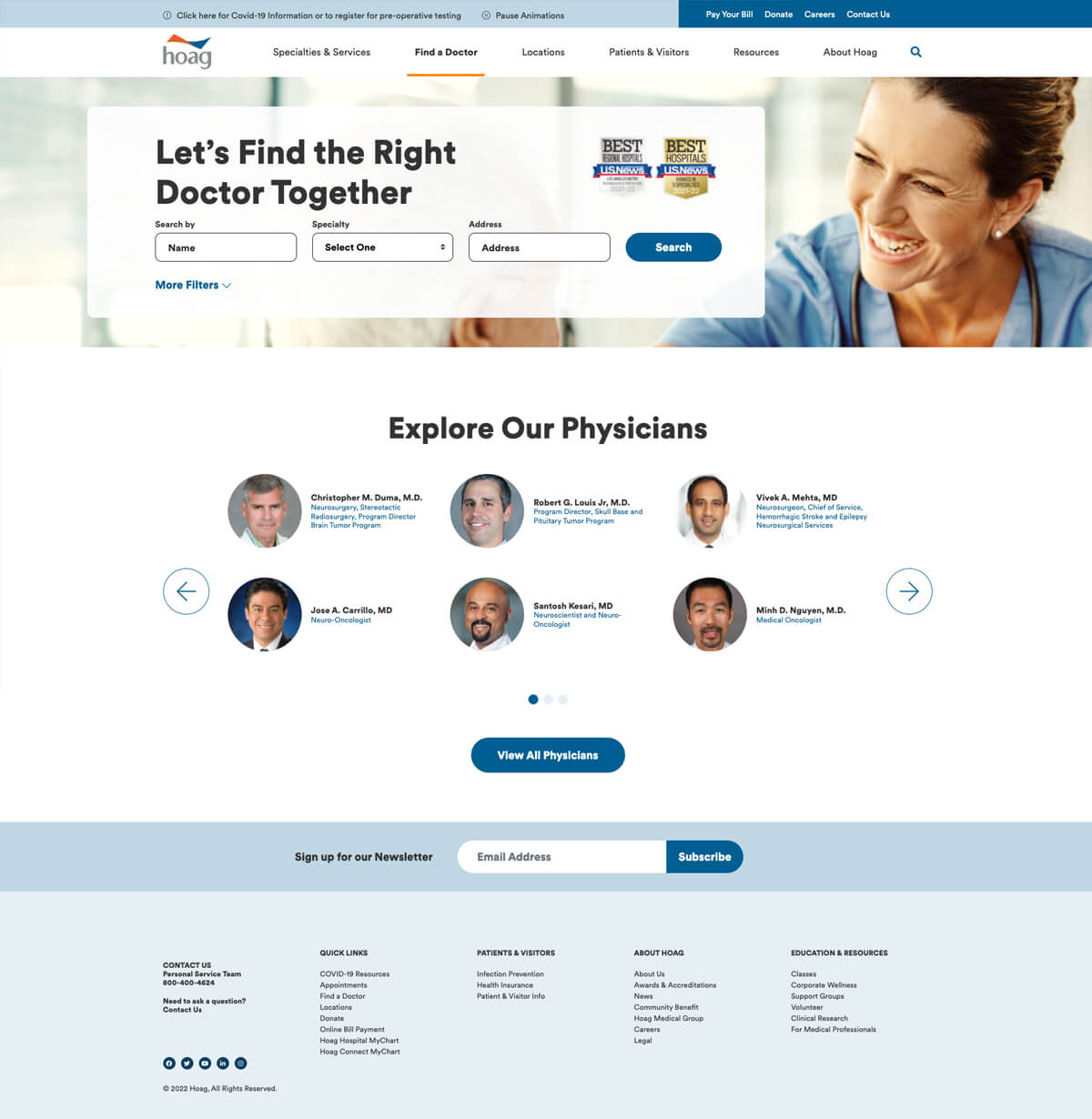 Hoag hospital website