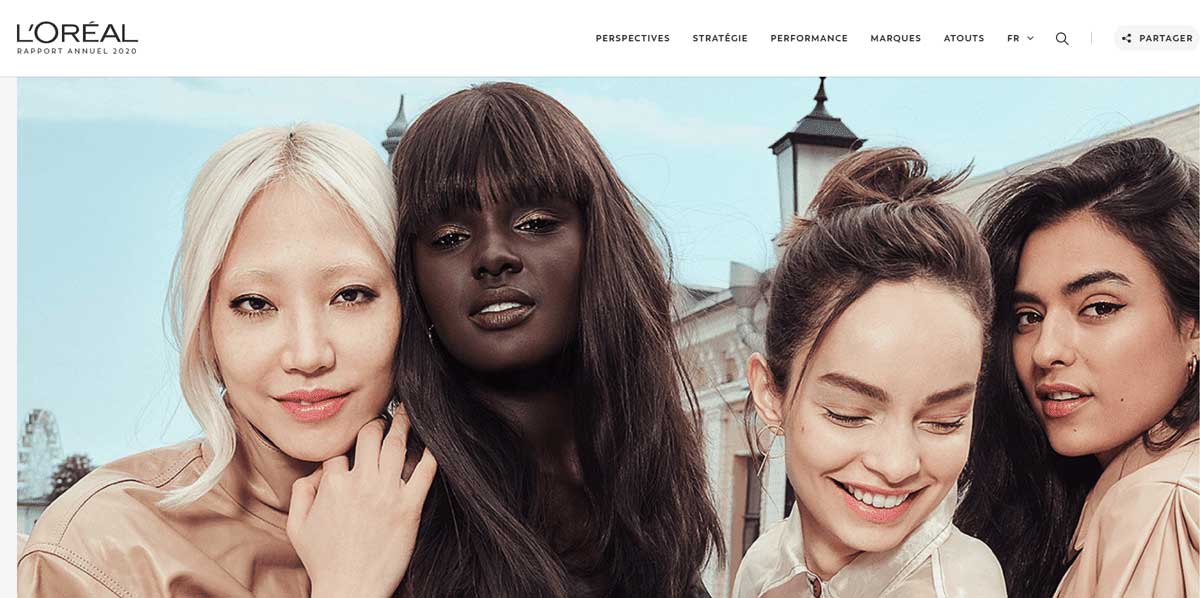 digital annual report example from L’Oreal