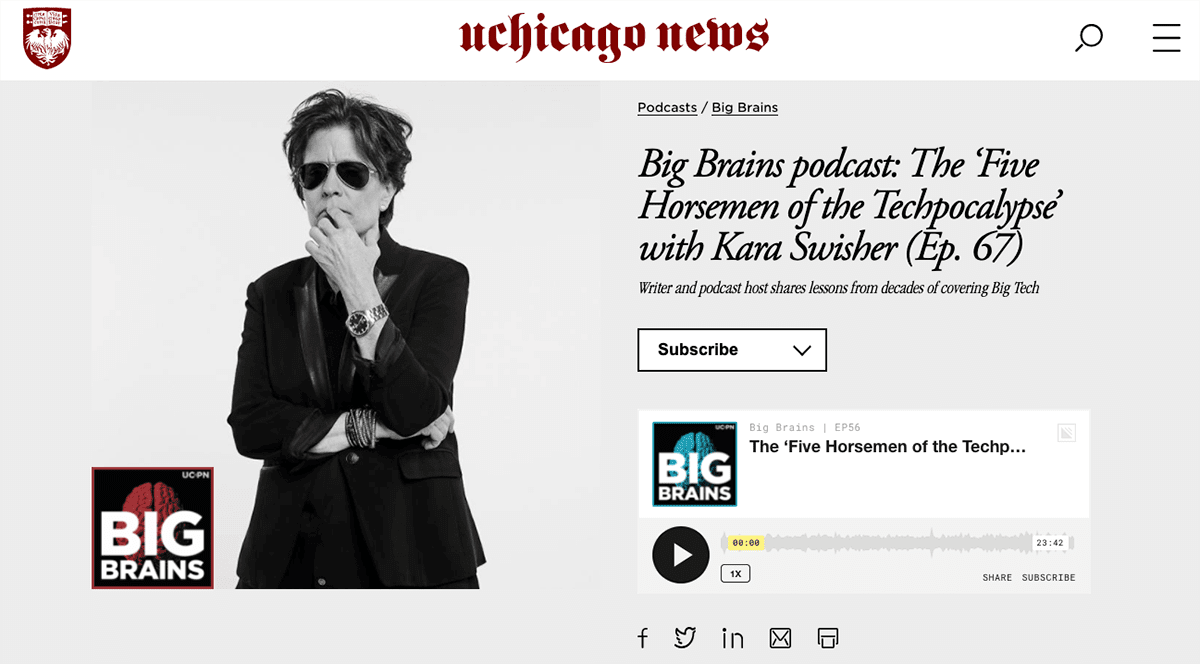 website podcast example: Big Brains