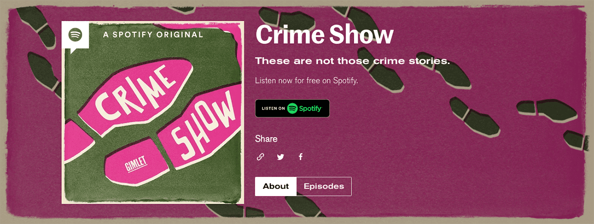 website podcast example: Crime Show