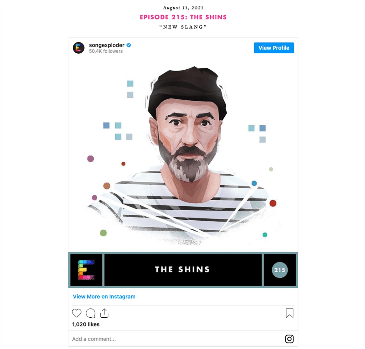 website podcast example: Song Exploder