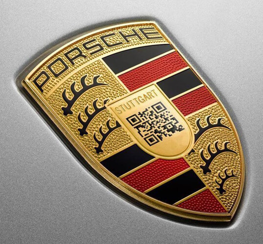 Porsche updated its crest with a QR logo to show what it might look like if their company embraced digital-first branding