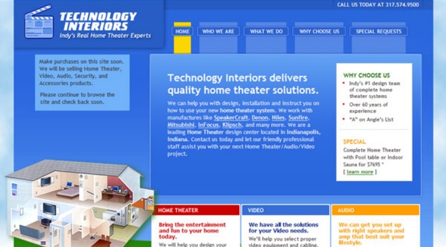2006 web design example: Technology Interiors homepage