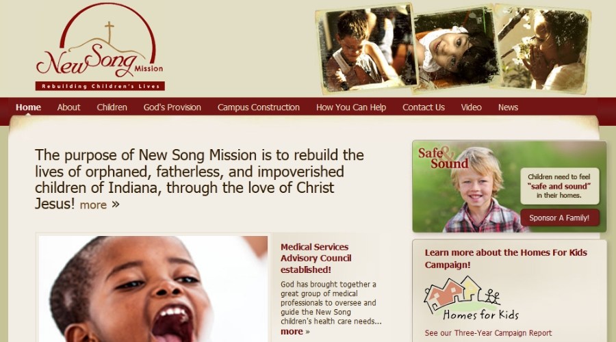 New Song Mission homepage in 2007