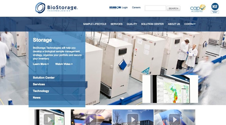 BioStorage Technologies homepage in 2011