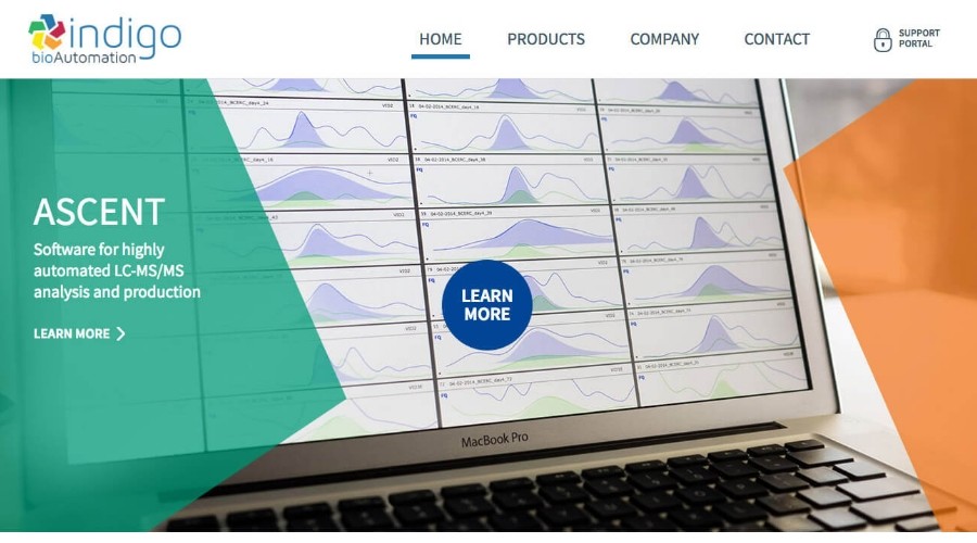 Indigo Biosystems homepage in 2015