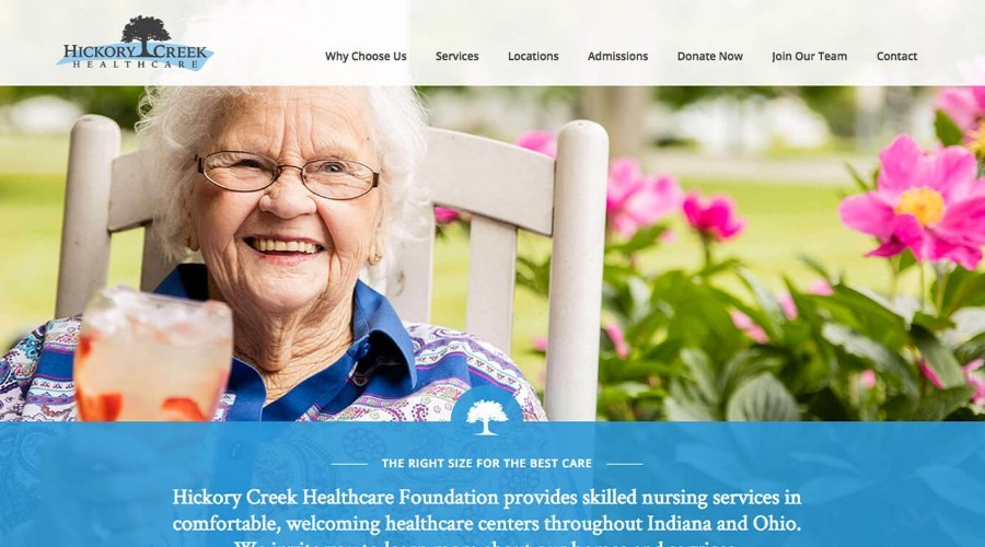 Hickory Creek Healthcare homepage in 2017