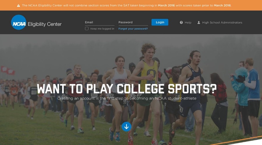 NCAA Eligibility Center homepage in 2017