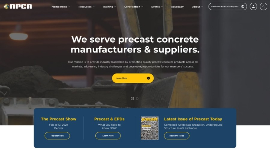 NPCA homepage in 2023