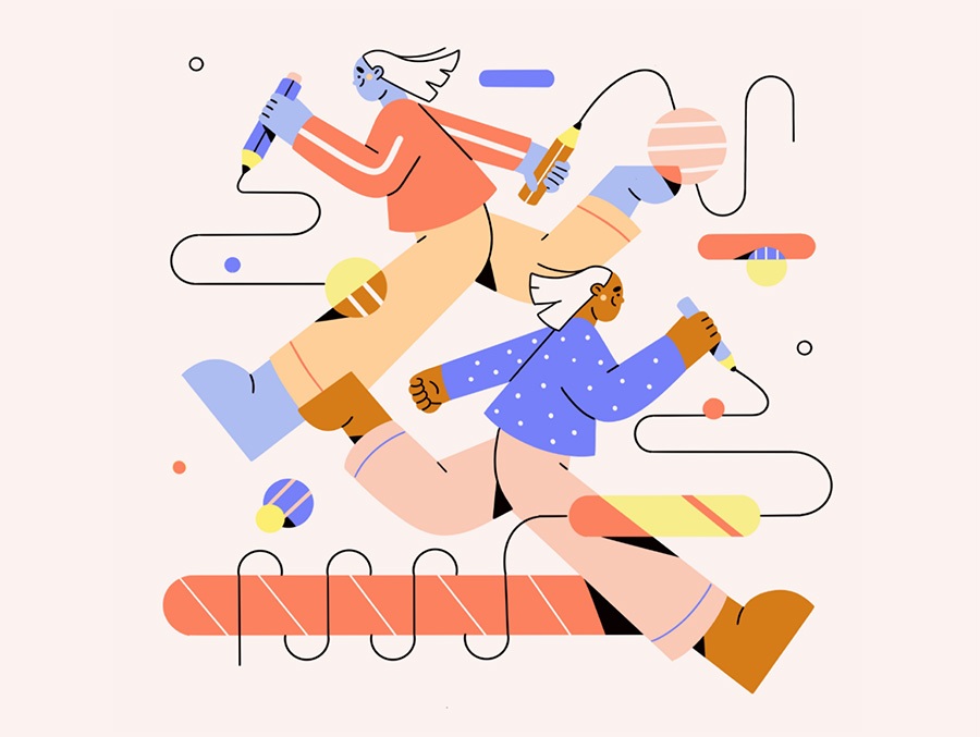 Example of handmade illustration—one of the web design trends of 2025—from Olga Semklo