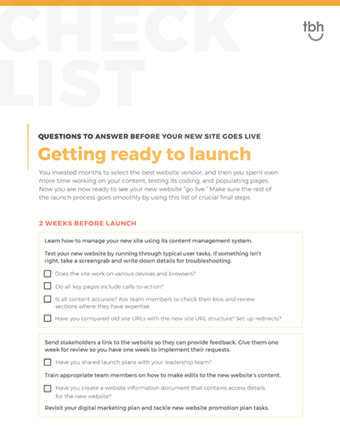 Website launch checklist cover